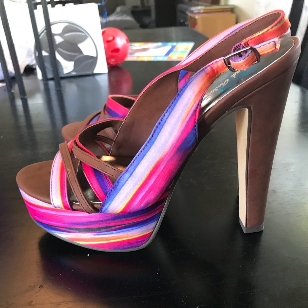 Vibrant colored rainbow heels